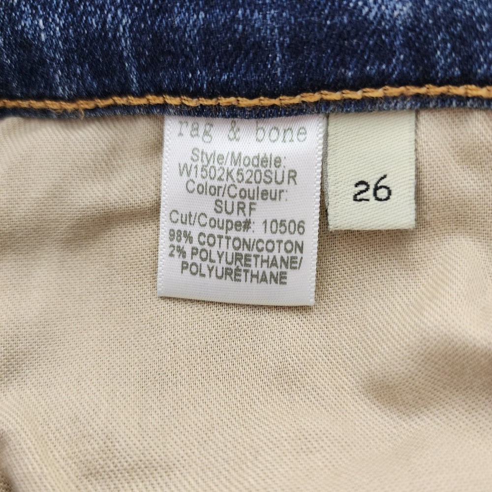 Rag & Bone The Skinny Jeans Surf Wash Low Rise Size 26 (Measures 28)  Y2K - Picture 8 of 12